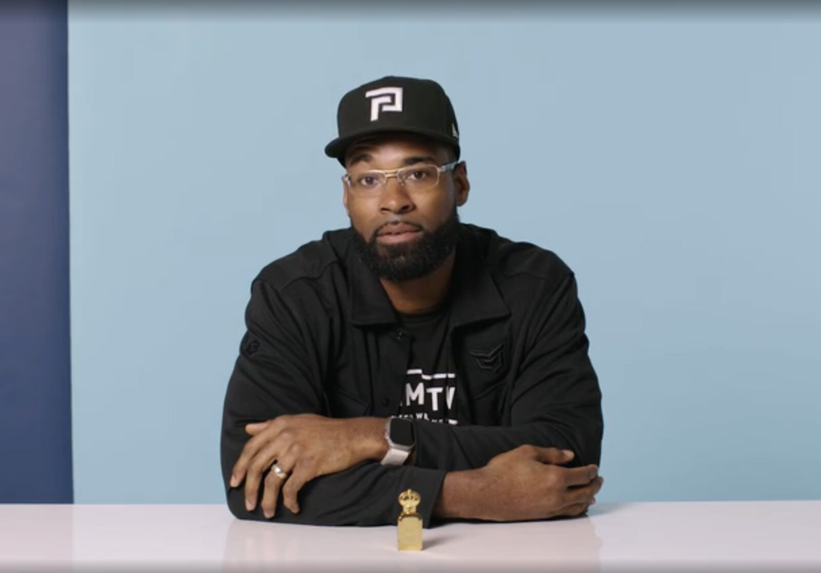 Calvin Johnson Jr. discussing essential items for a healthy lifestyle.